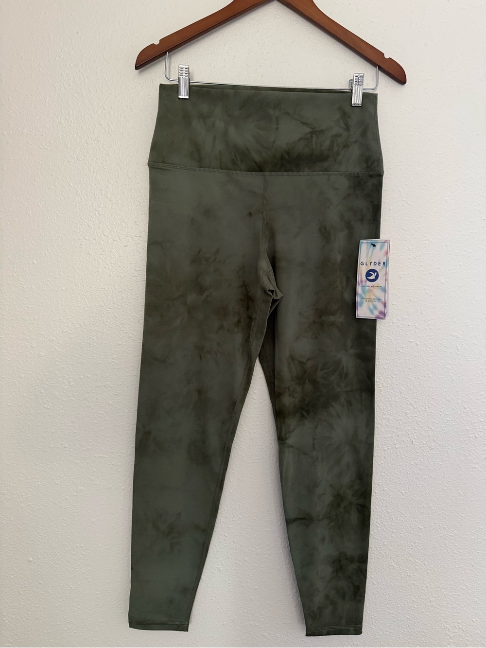 Glyder Olive Green Tie-Dye High-Rise Leggings XL